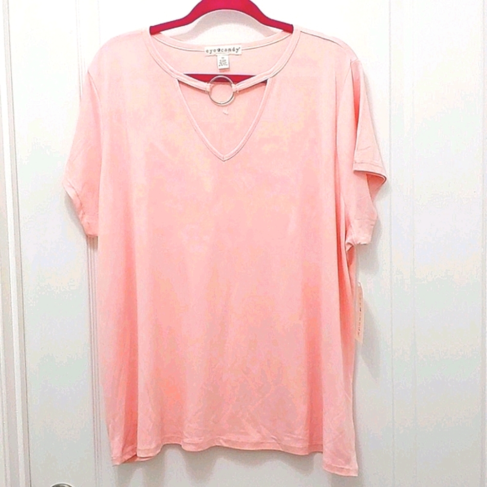 ``T25491 NWT Eye Candy Light Pink Tunic